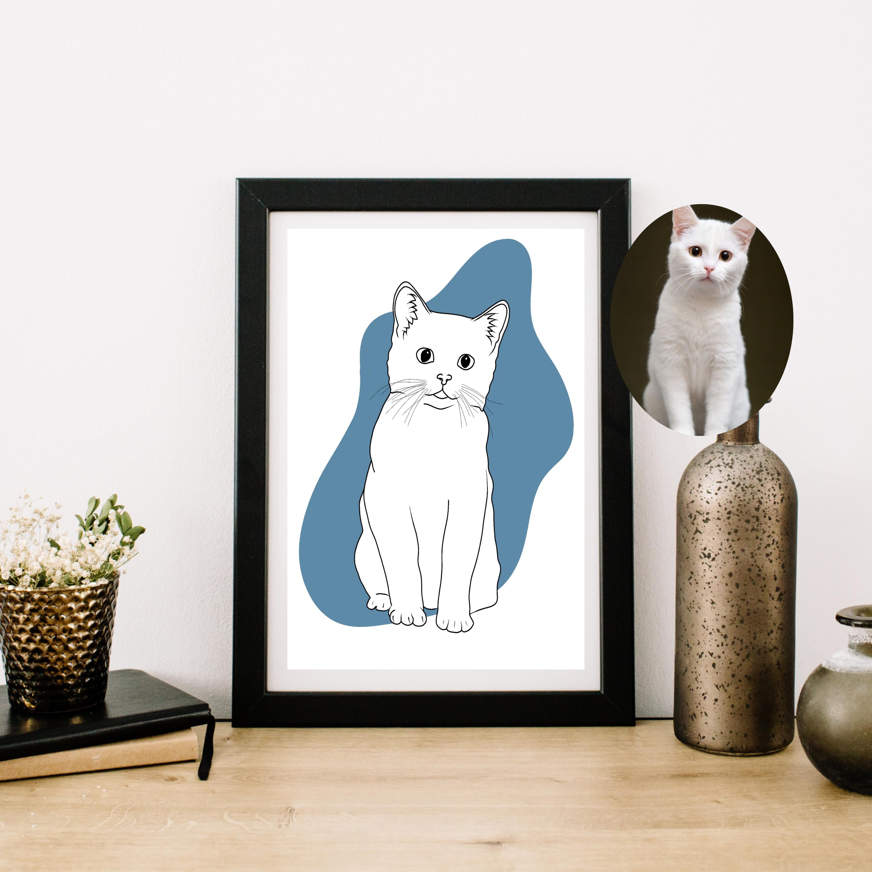 Personalized One Line Pet Portrait (Without Frames)