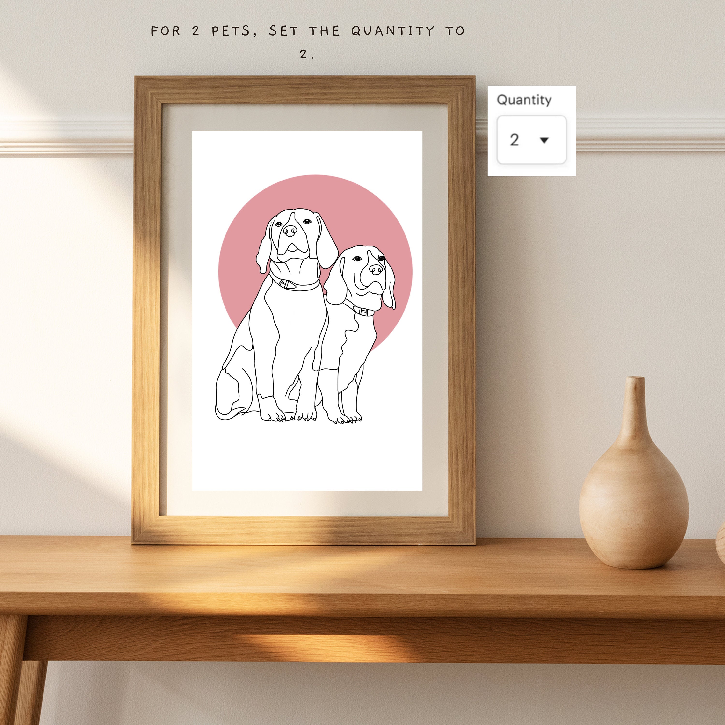 Personalized One Line Pet Portrait (Without Frames)