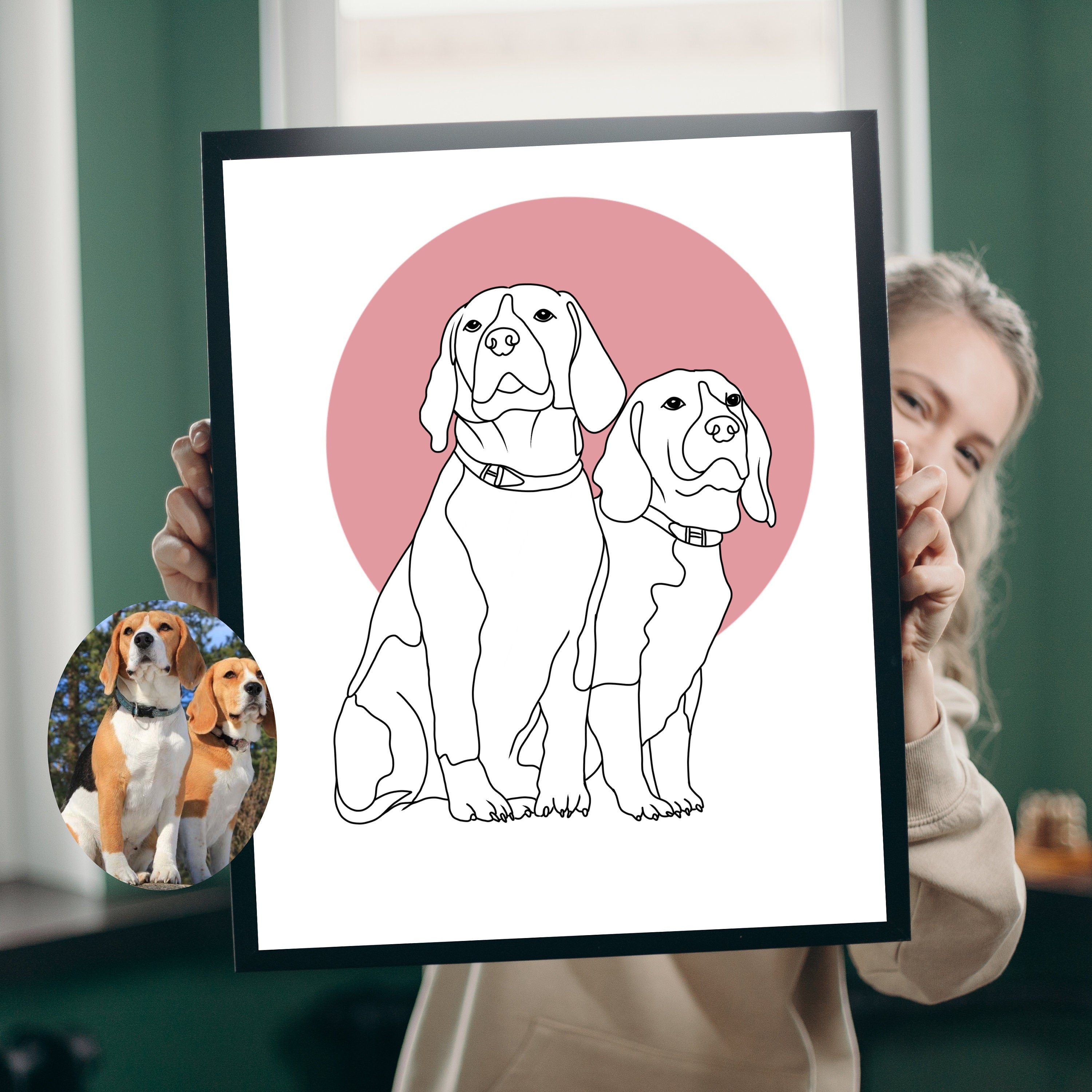 Custom Pet Drawing, Custom Pet Poster