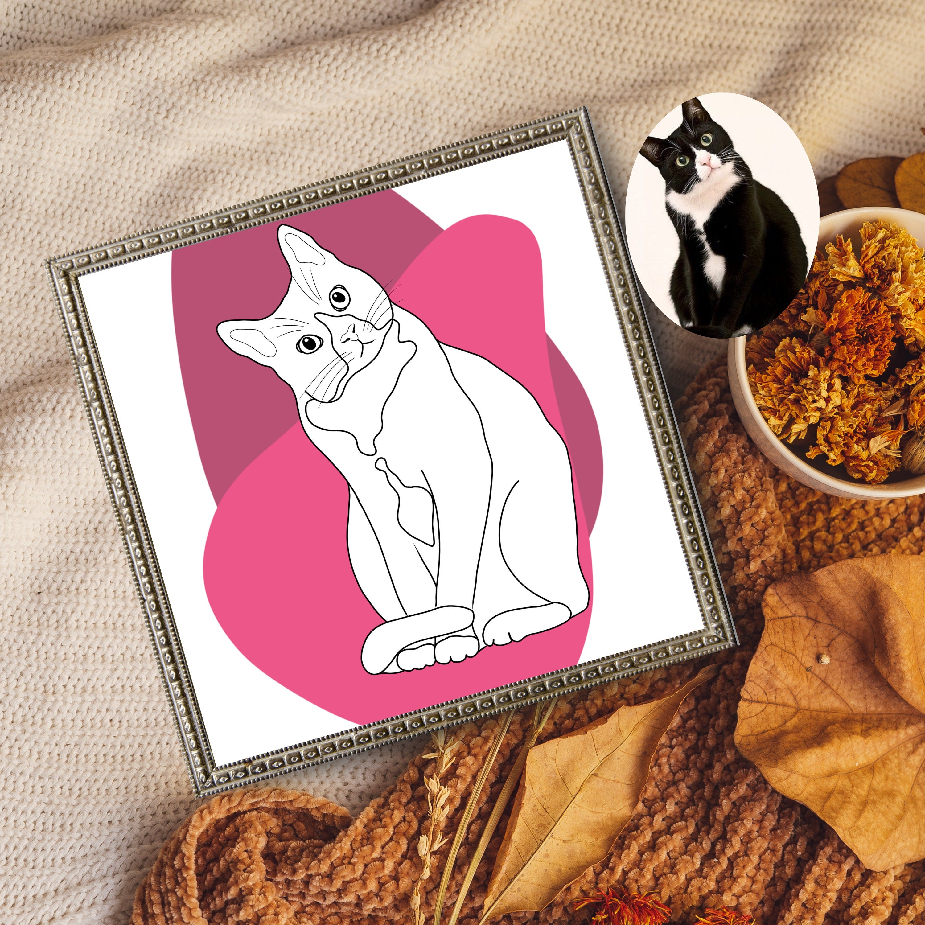 Custom Pet Drawing, Custom Pet Poster